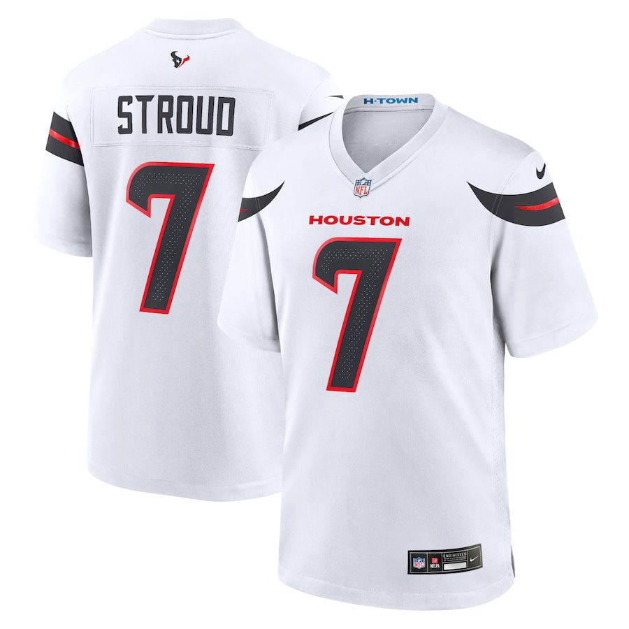 Men Houston Texans #7 C.J. Stroud Nike White Game NFL Jersey->->NFL Jersey